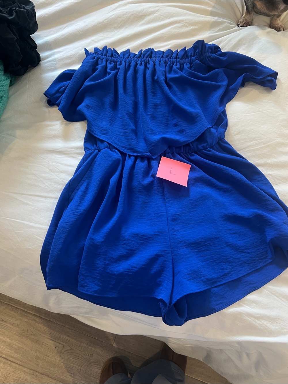 Royal Blue Off-Shoulder Romper